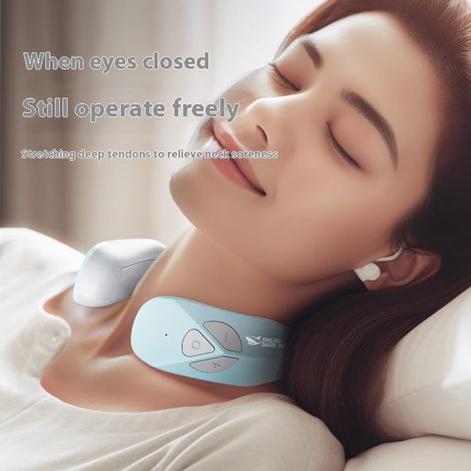 Electric Neck Massager EMS Pulse Rechargeable USB Cervical Traction Therapy Massage